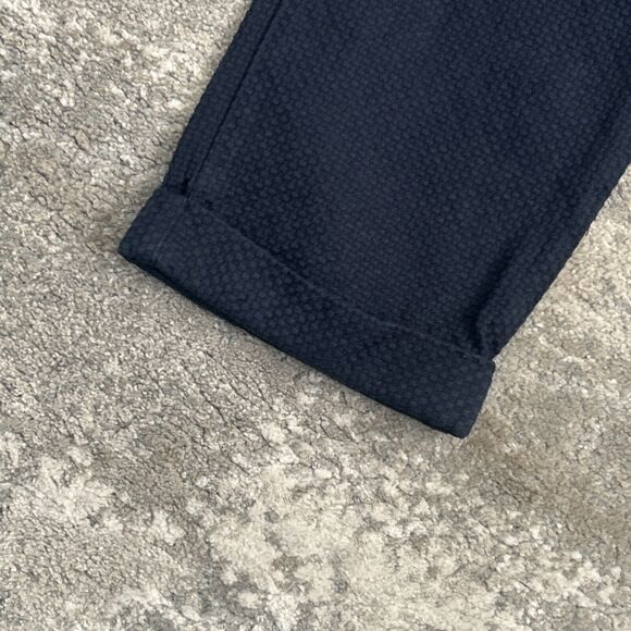 Kowtow Pants Womens XS Relaxed Tapered Leg Navy Blue Organic Cotton Textured - Picture 7 of 8